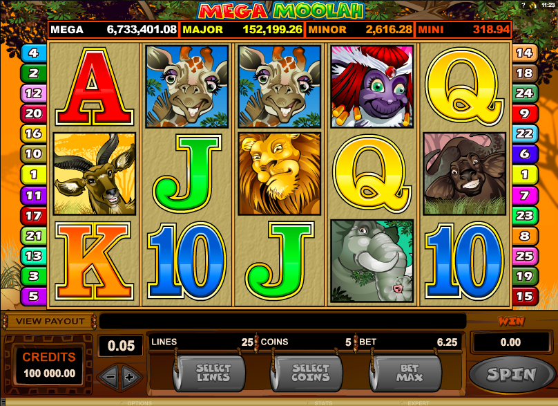 mega moolah free spins no deposit